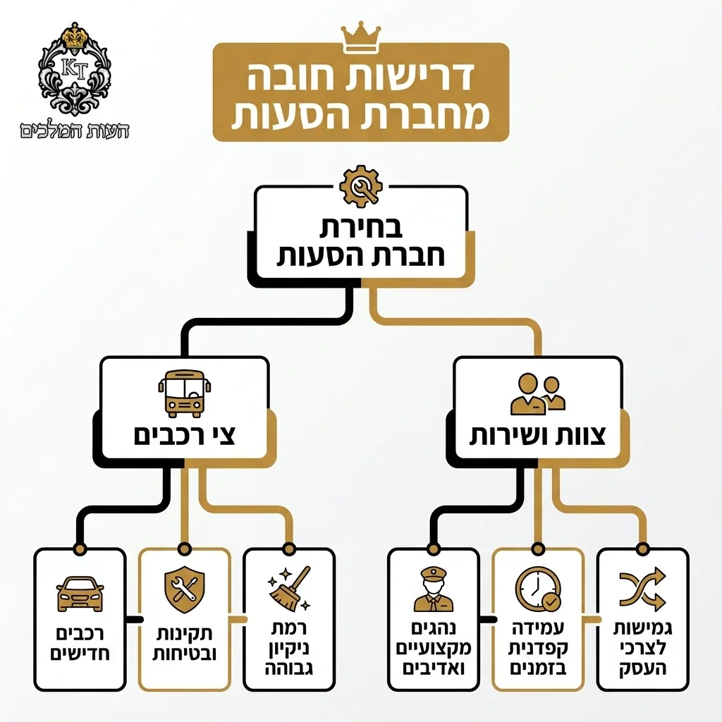 אינפוגרפיקה — דרישות חובה מחברת ההסעות: בחירת חברת הסעות